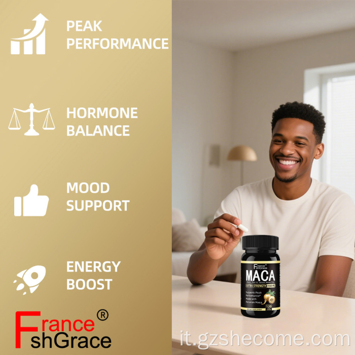 Supplemento MACA organico Migliora le capsule di radice di resistenza Maca